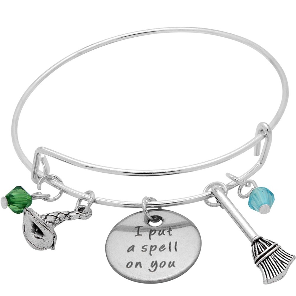 NWT Art Attack Silvertone I Put A Spell On You bracelet